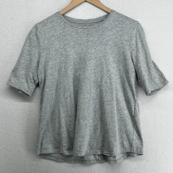 Eileen Fisher Tops - EILEEN FISHER Top S Slub Organic Cotton Jersey Crewneck Short Sleeve Gray